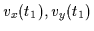 $v_x(t_1), v_y(t_1)$