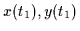 $x(t_1), y(t_1)$